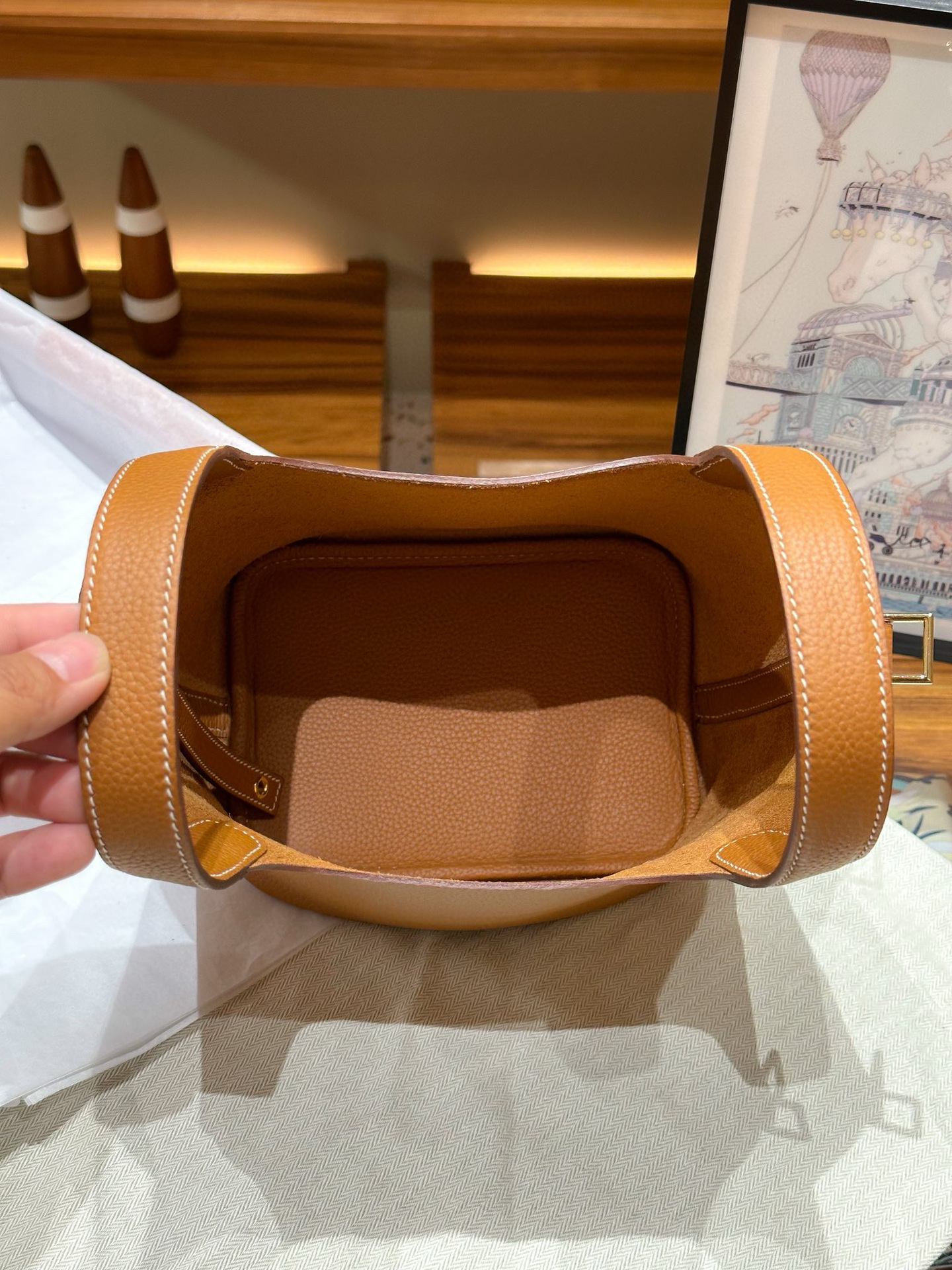 DEEPKEE 手工真皮 フォワード 高級感菜籃子女包 10082號