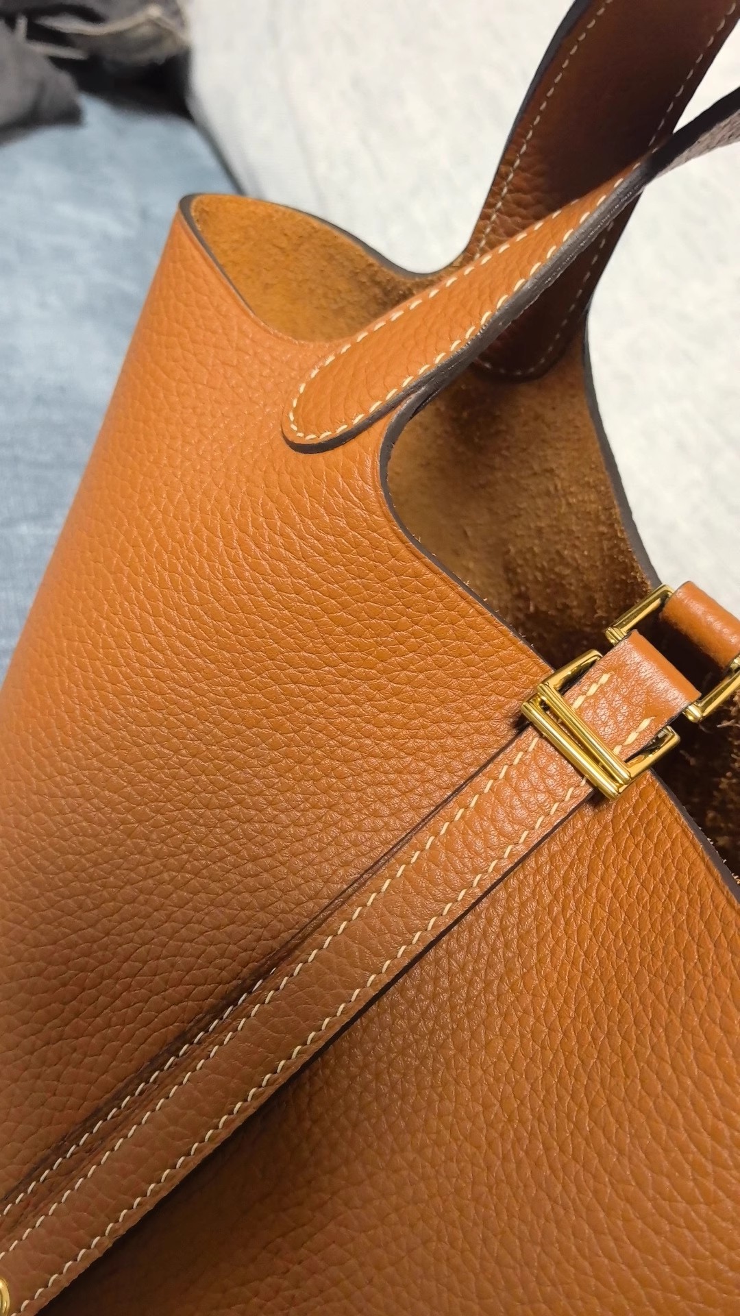 DEEPKEE 手工真皮 フォワード 高級感菜籃子女包 10082號