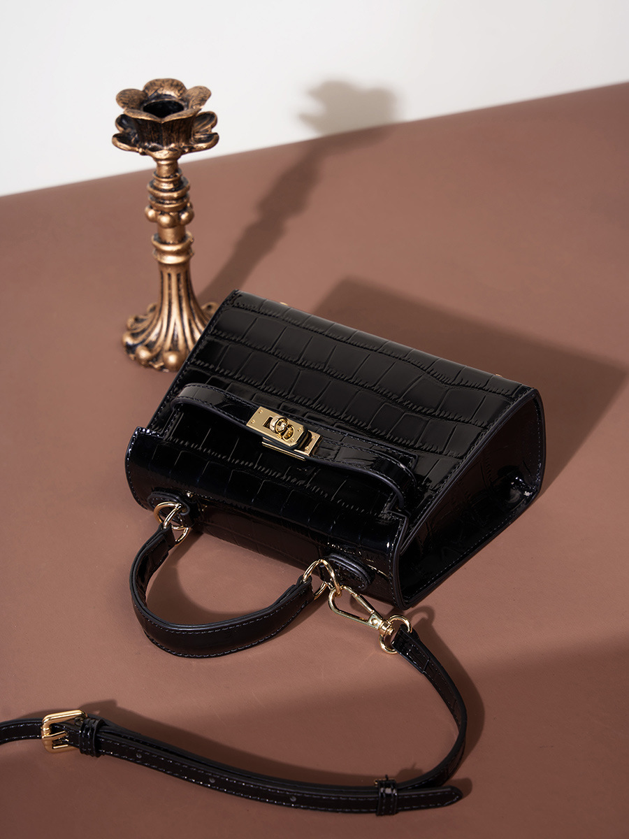 香港狄記原創手工包包 - 經典高級感の鱷魚紋凱莉牛皮小包 2212號