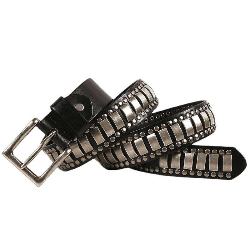 Deepkee Handcrafted Cowhide Studded Belt #655759