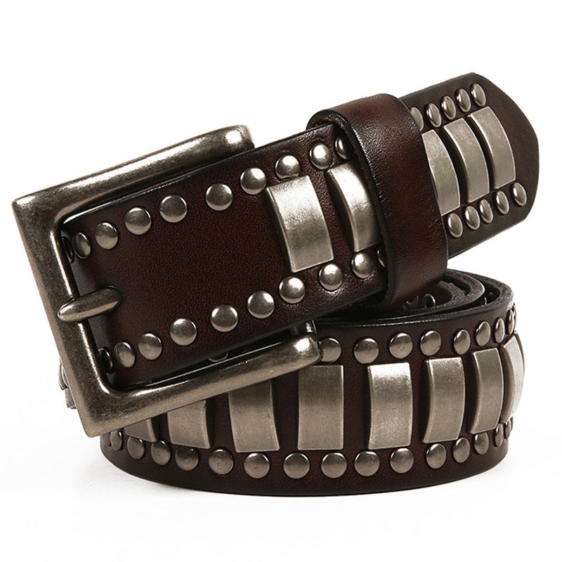 Deepkee Handcrafted Cowhide Studded Belt #655759