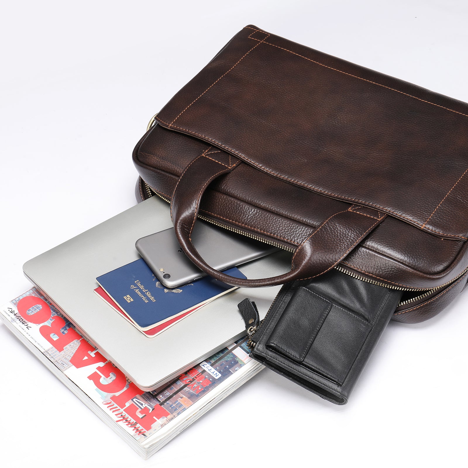 Handcrafted Leather Basis 14" Business bag #5006
