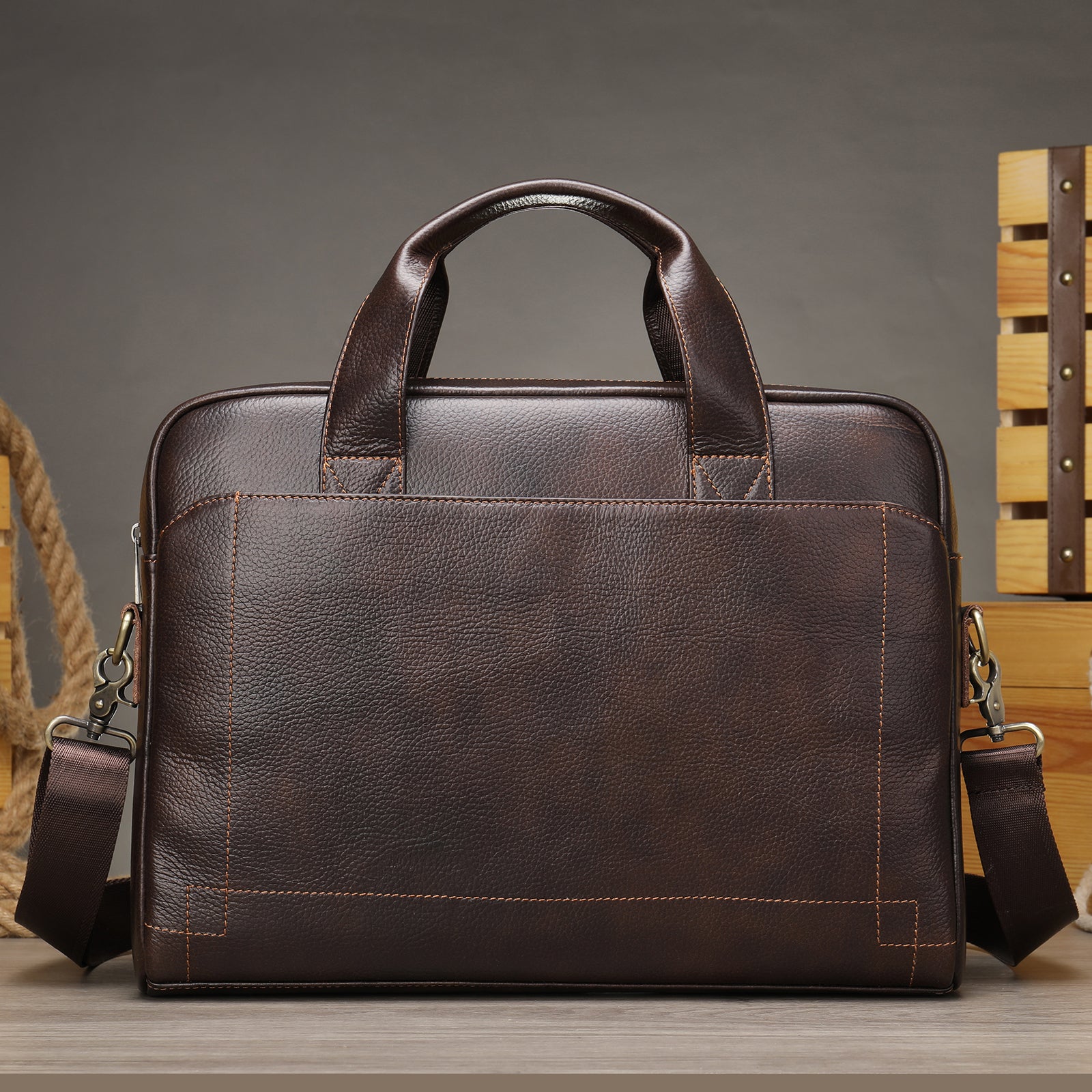 Handcrafted Leather Basis 14" Business bag #5006