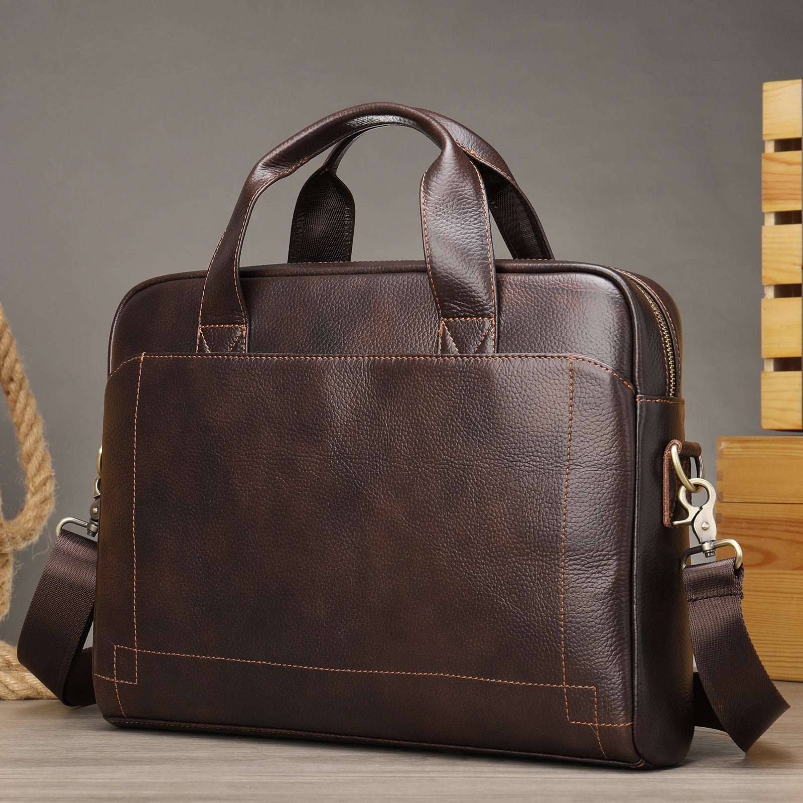 Handcrafted Leather Basis 14" Business bag #5006
