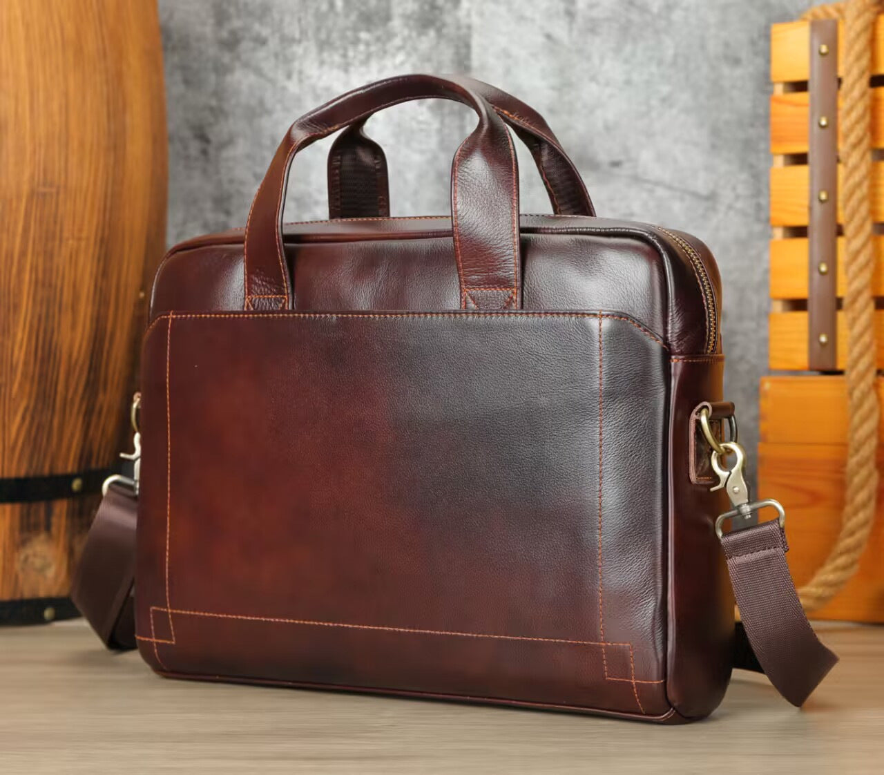 Handcrafted Leather Basis 14" Business bag #5006