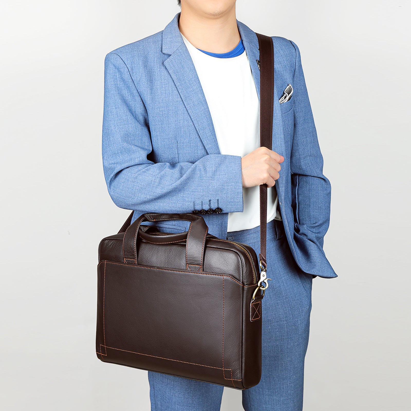 Handcrafted Leather Basis 14" Business bag #5006