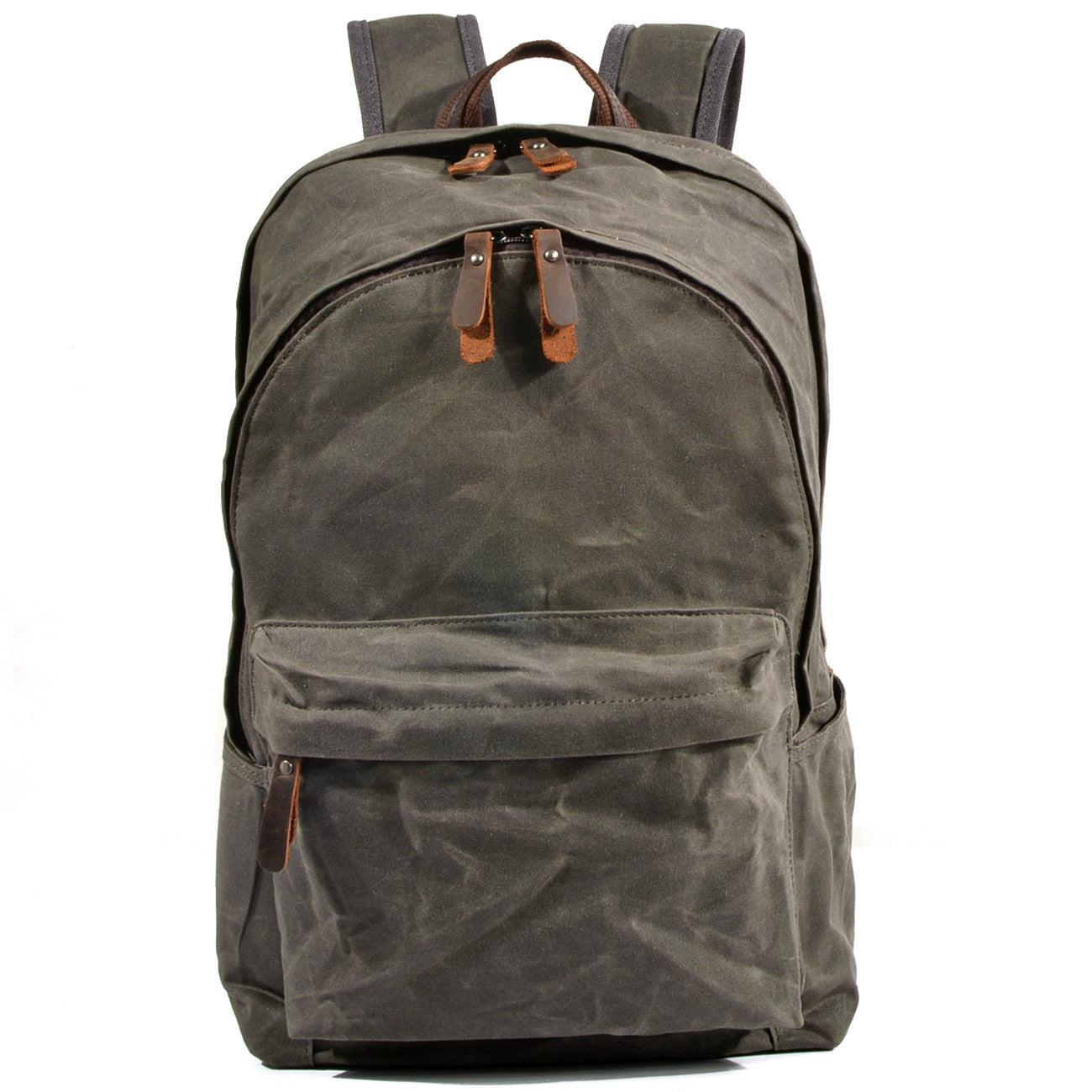 Handmade Leather&Waxed-Canvas Weekend Travel Backpack #6023