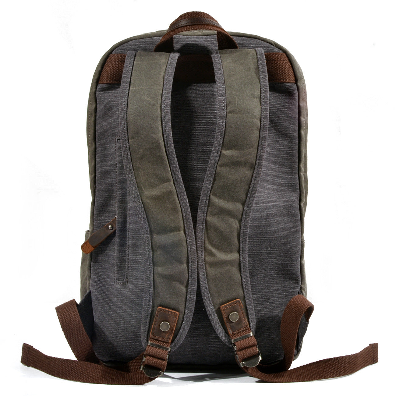 Handmade Leather&Waxed-Canvas Weekend Travel Backpack #6023
