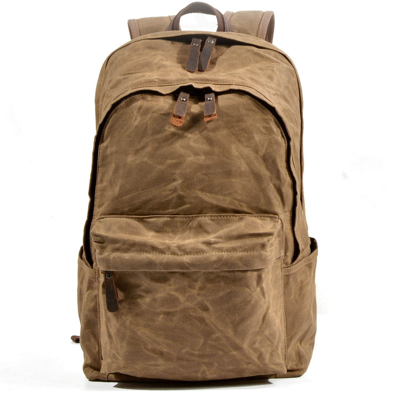 Handmade Leather&Waxed-Canvas Weekend Travel Backpack #6023