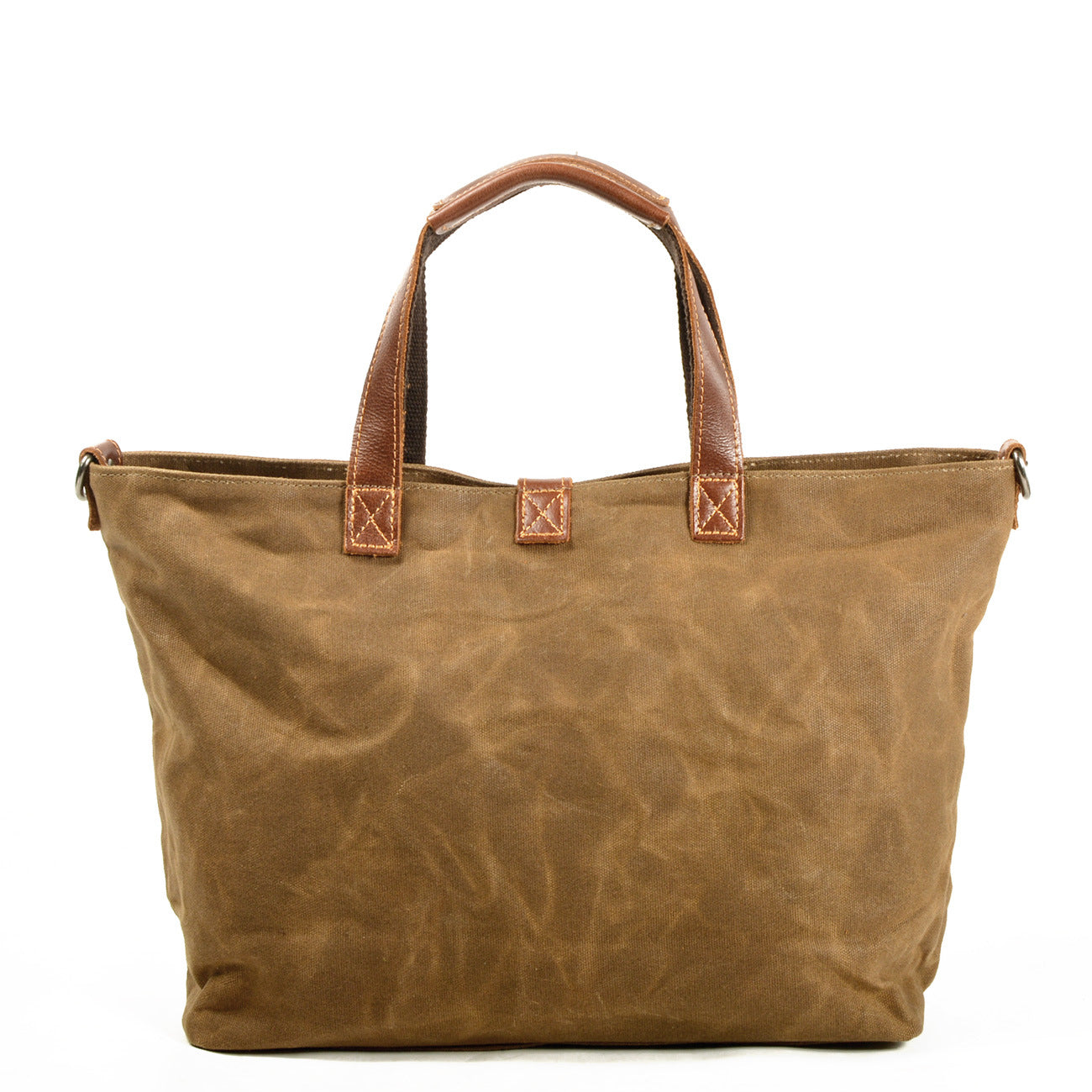 Handmade Oil waxed canvas&leather simple tote bag #9706
