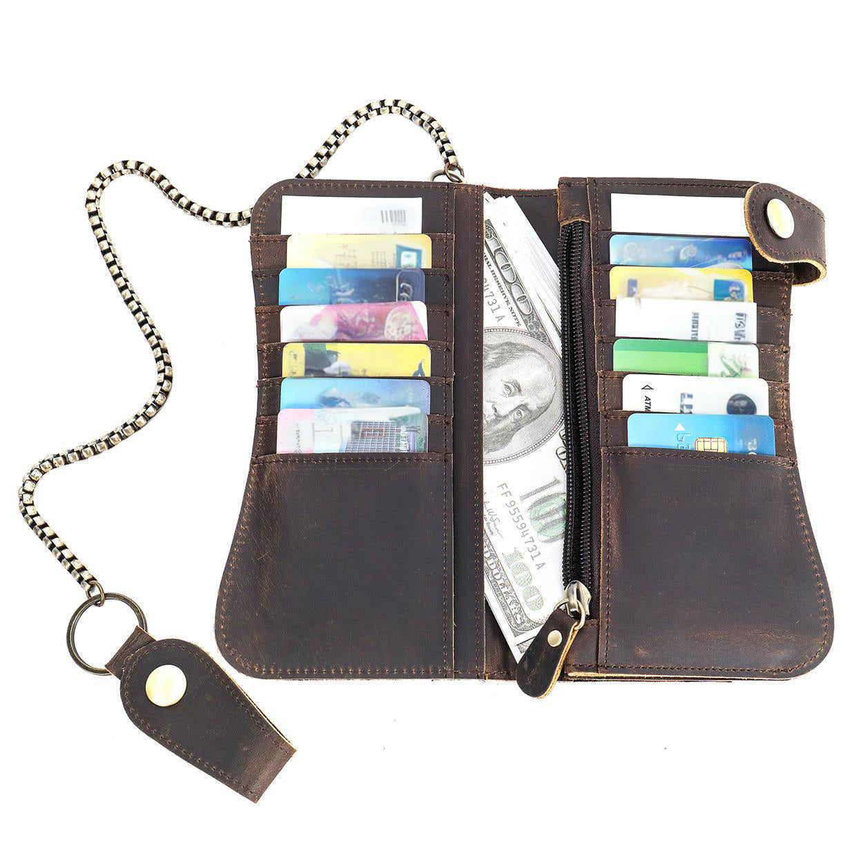 Deepkee Leather 鏈條雙折錢包 8810號