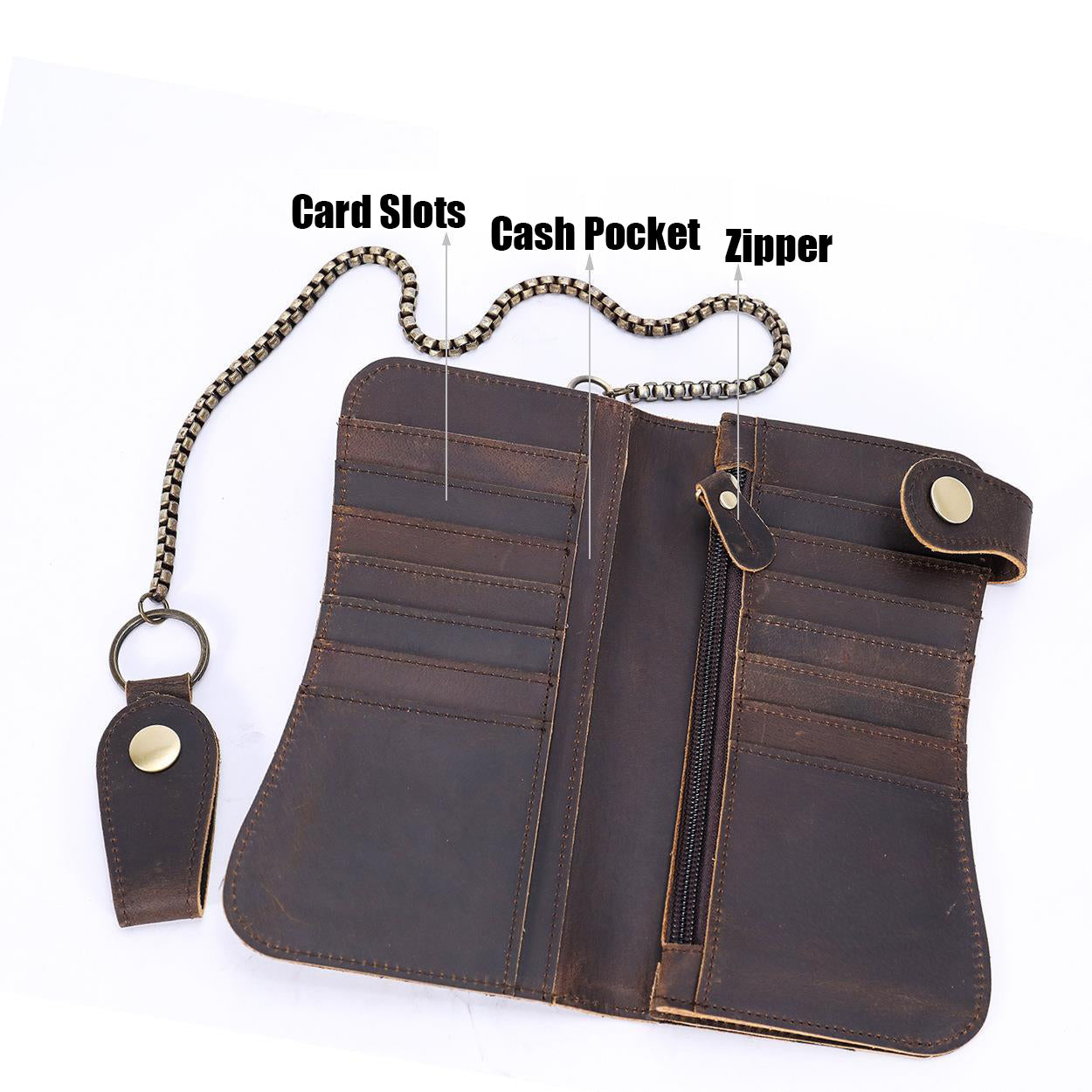 Deepkee Leather 鏈條雙折錢包 8810號