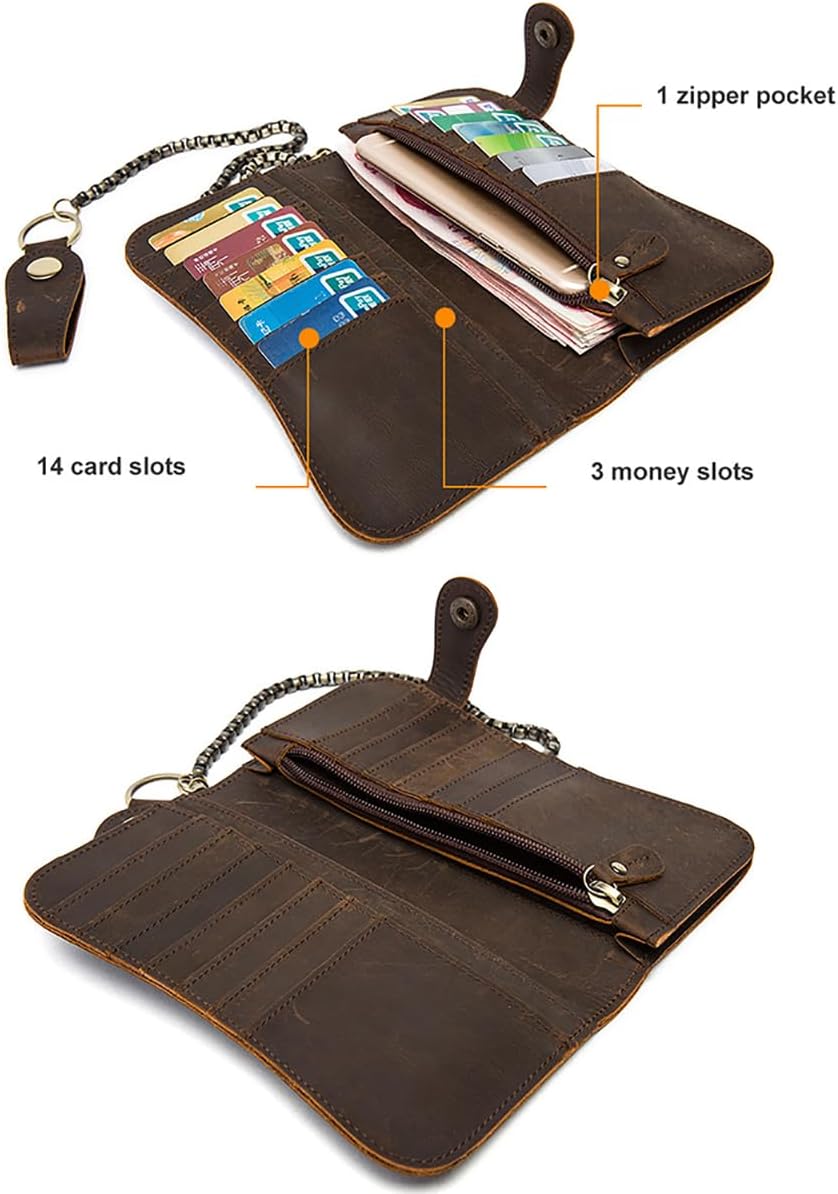 Deepkee Leather 鏈條雙折錢包 8810號