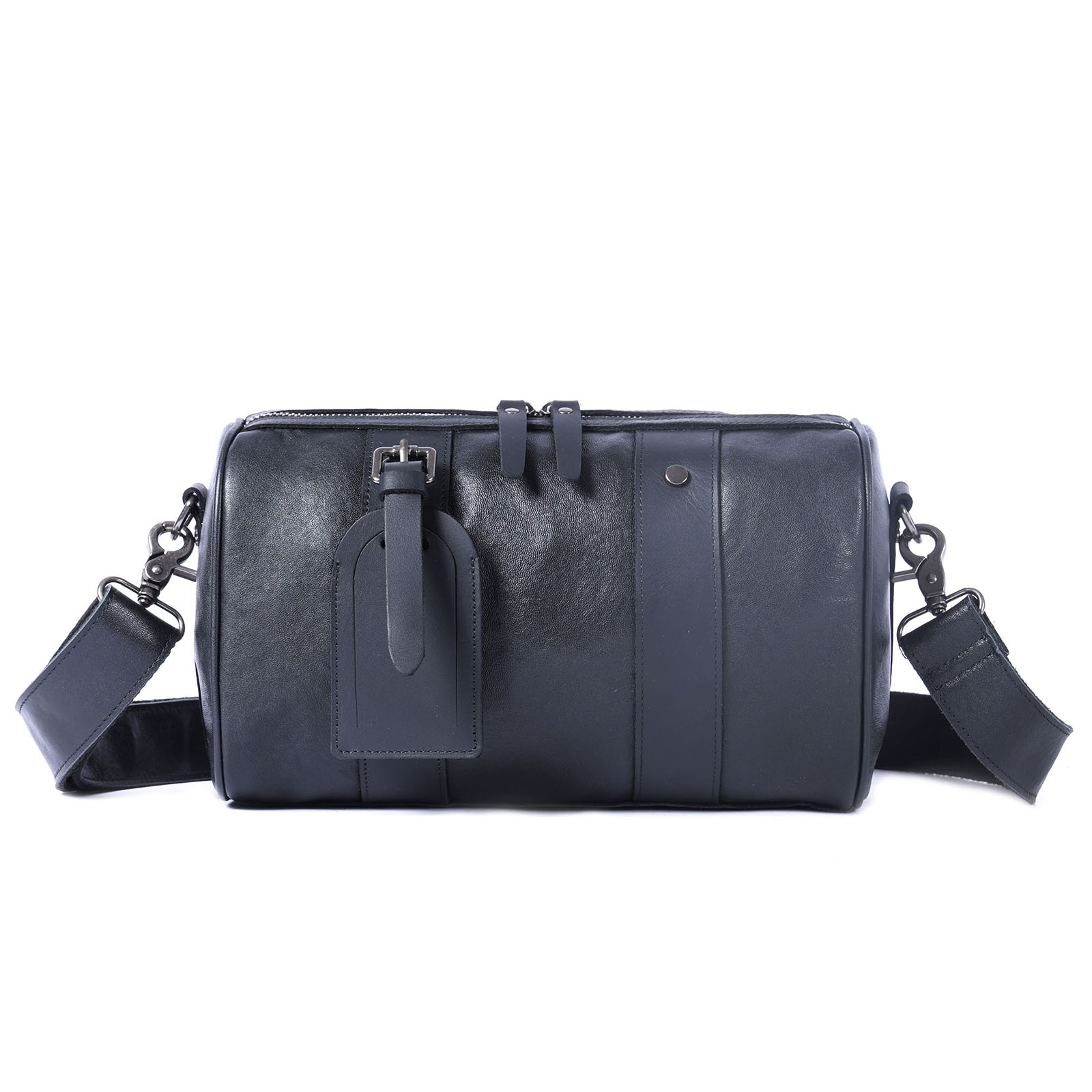 頭層牛皮肩背圓筒包男包【LB1197】