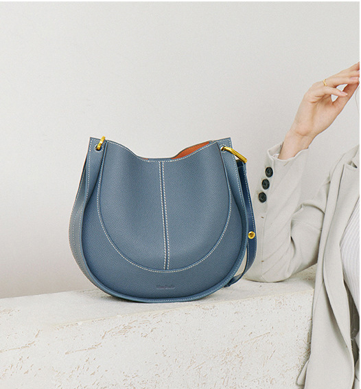 DEEPKEE 小眾輕奢女包設計款 單肩馬鞍包 真皮女包 6121-D 號