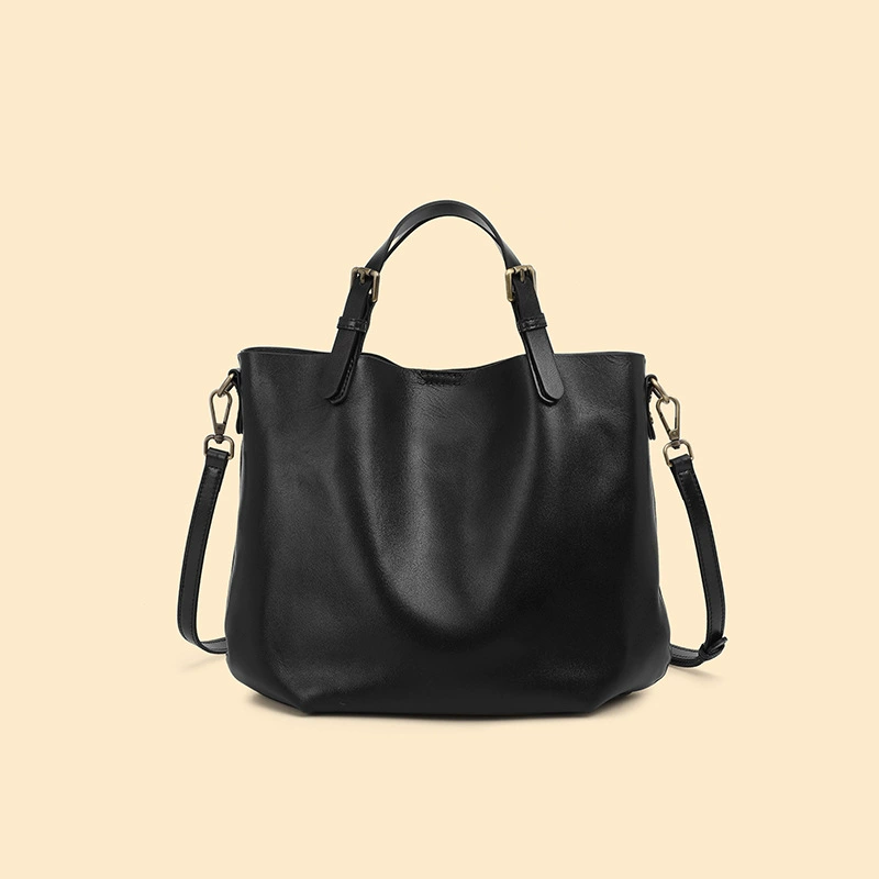 DEEPKEE 頭層牛皮簡約大容量通勤托特包 2886 號