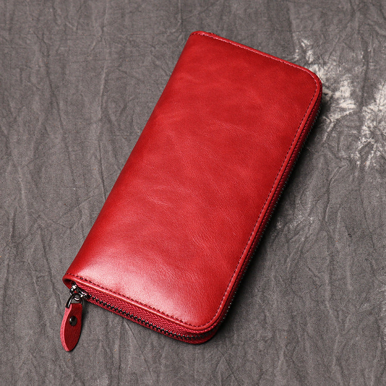 香港狄記手工製作 - 復古油皮手拿長夾 3315_1號