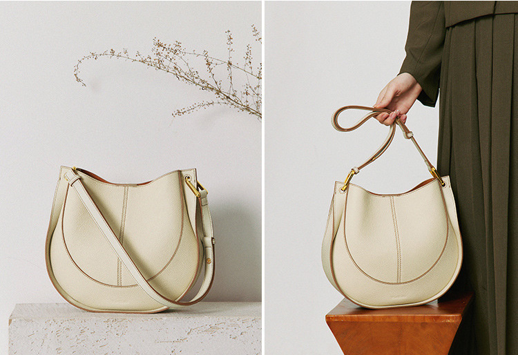 DEEPKEE 小眾輕奢女包設計款 單肩馬鞍包 真皮女包 6121-D 號