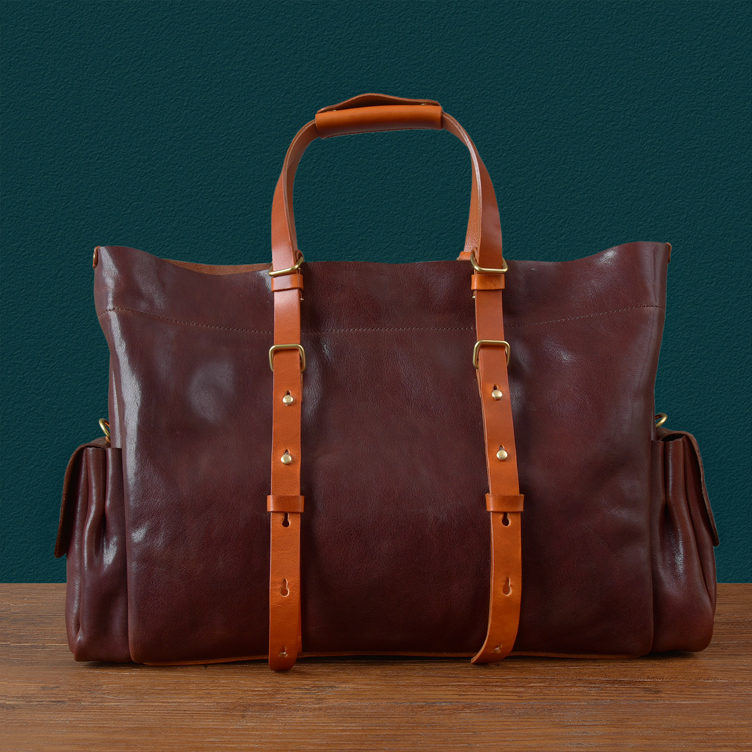 DEEPKEE 1552 號油蠟植鞣牛皮旅行包｜復古咔嘰風肩帶 手提斜挎兩用 短途出行天花板