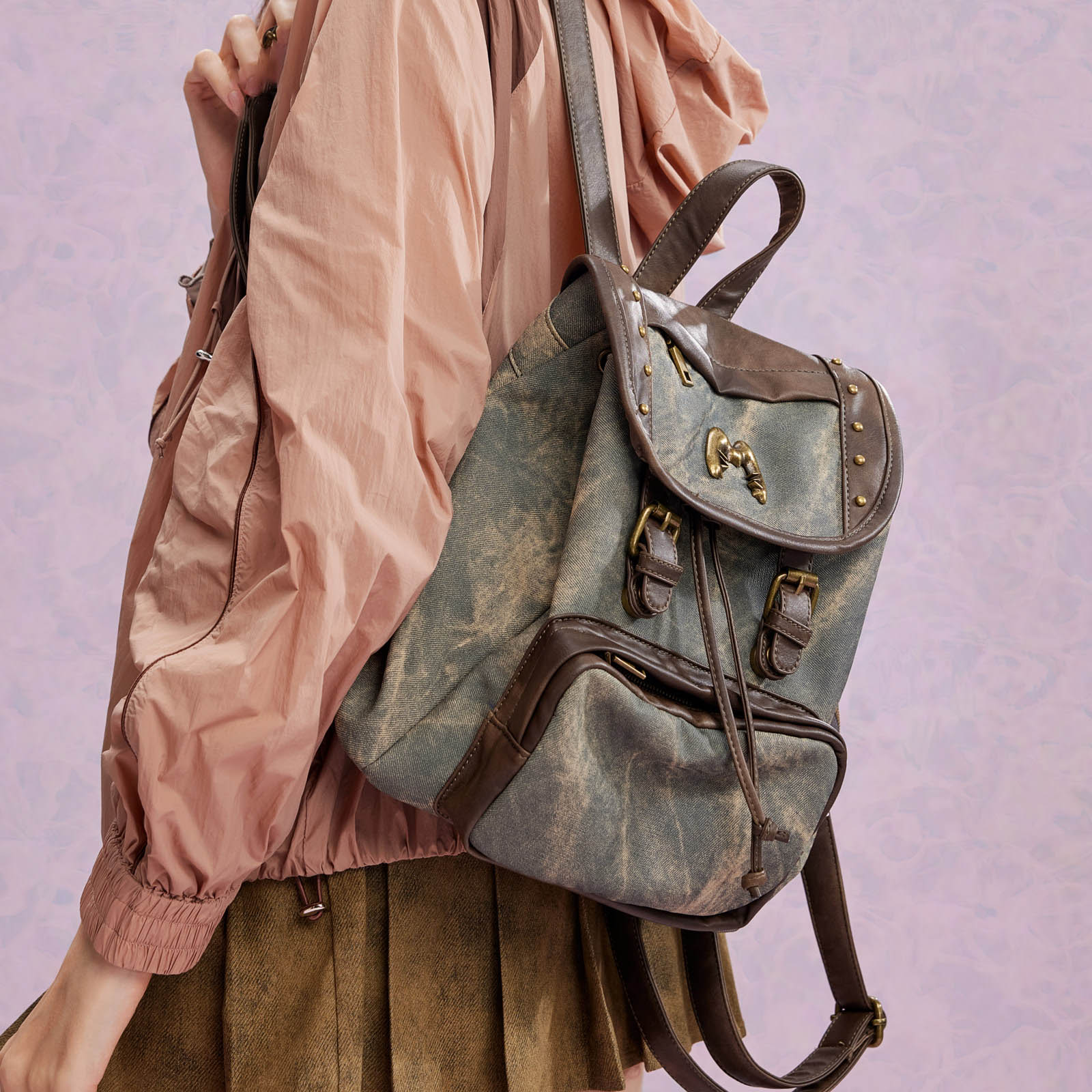 DEEPKEE戶外背包高級感千禧機車書包1107號