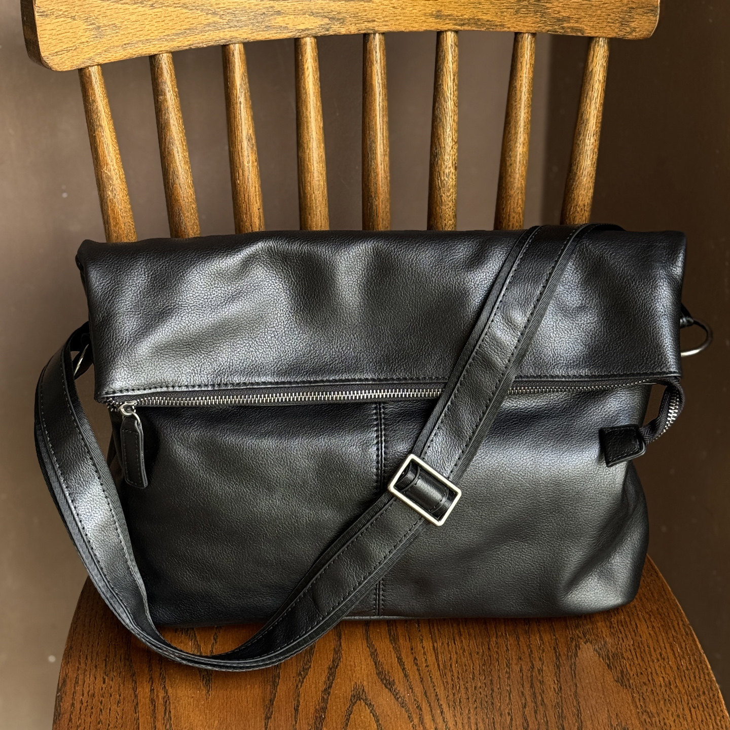 DEEPKEE頭層牛皮大容量單肩包7305號