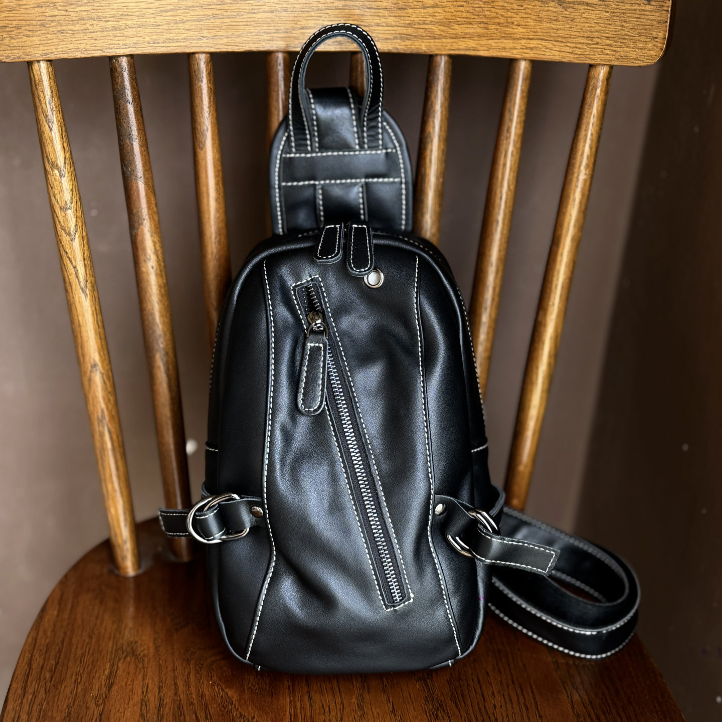 DEEPKEE時尚潮流真皮胸包0-19號