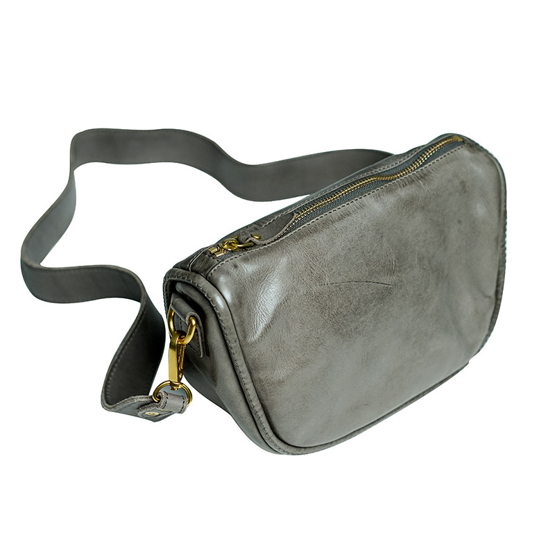 DEEPKEE全皮手作斜背包D70223號