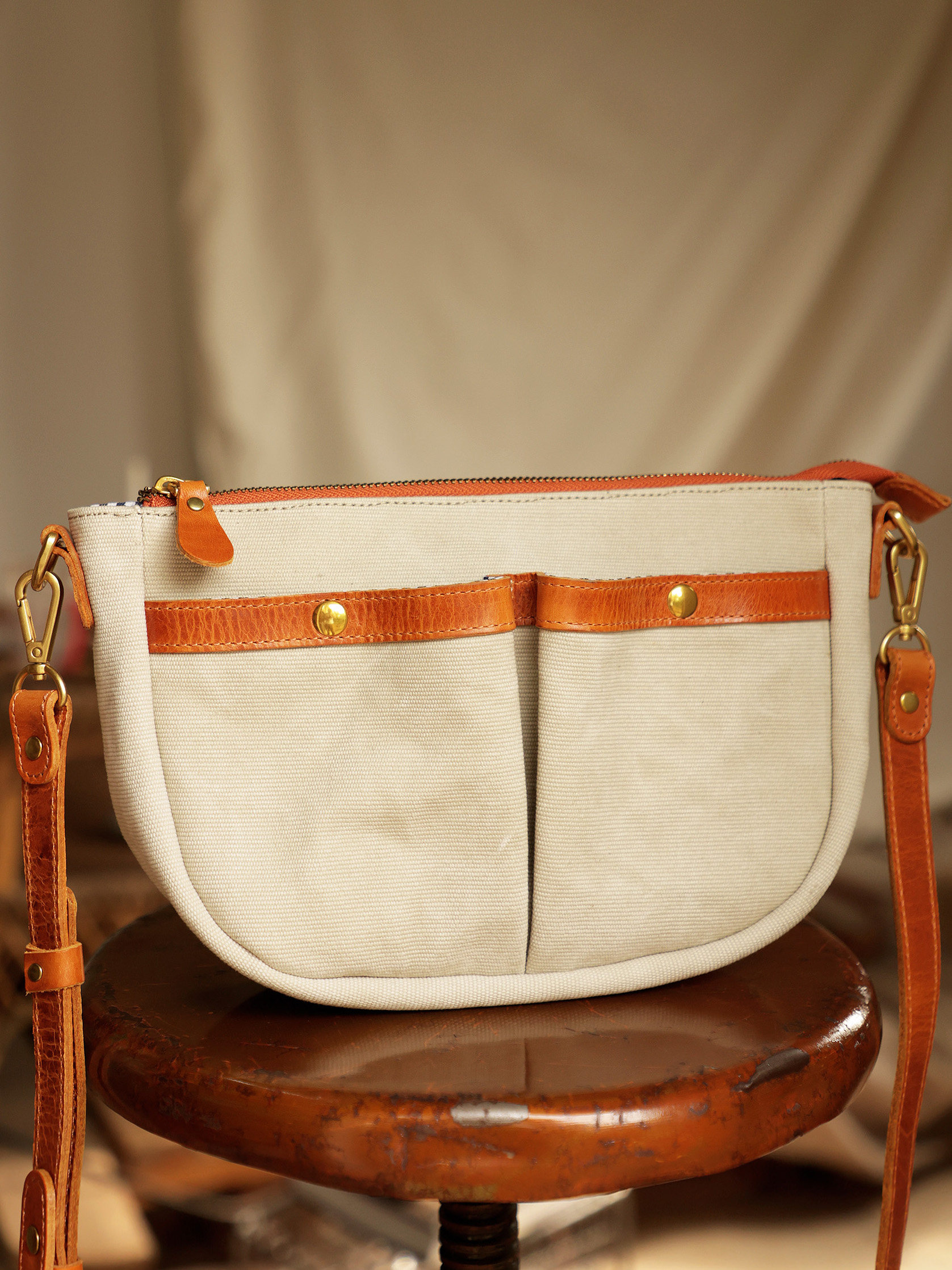 DEEPKEE日系文藝復古植鞣牛皮加厚帆布2923號