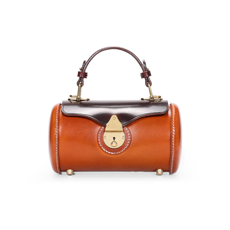 DEEPKEE復古手工牛皮圓筒包KB-2696號