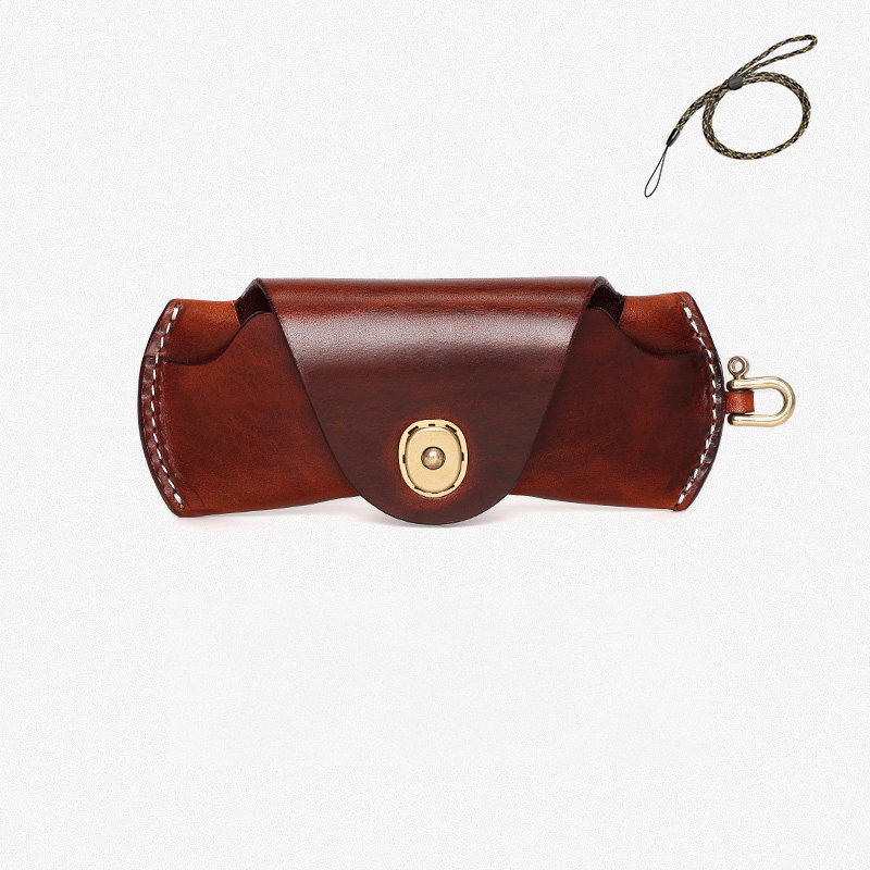 植鞣牛皮眼鏡收納盒KW-8030