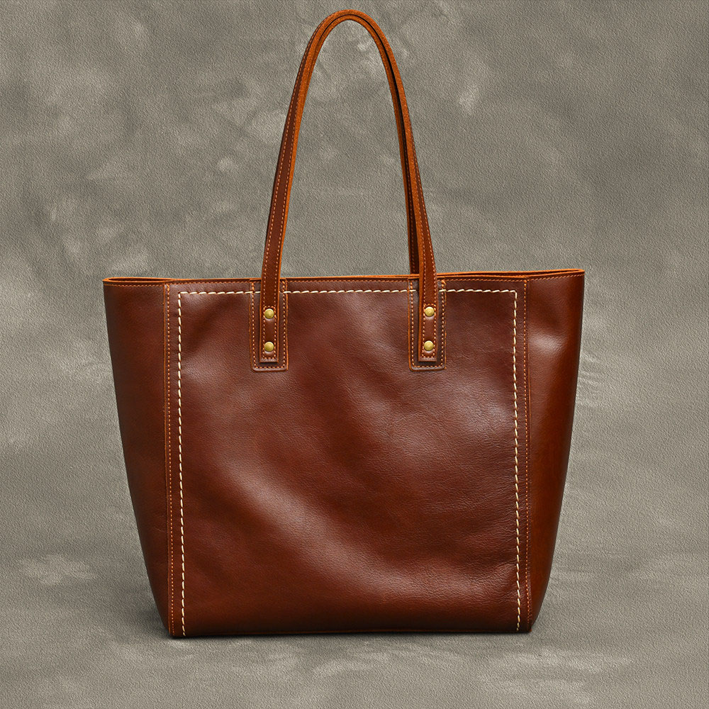 復古真皮通勤托特包2406號