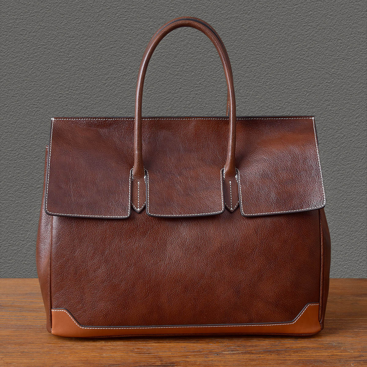 男女通用植鞣牛皮商務包2408號