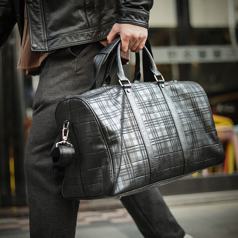 DEEPKEE A8149-1 男士真皮旅行包｜大容量出差行李袋｜鱷魚紋手提健身包｜便攜多功能男包