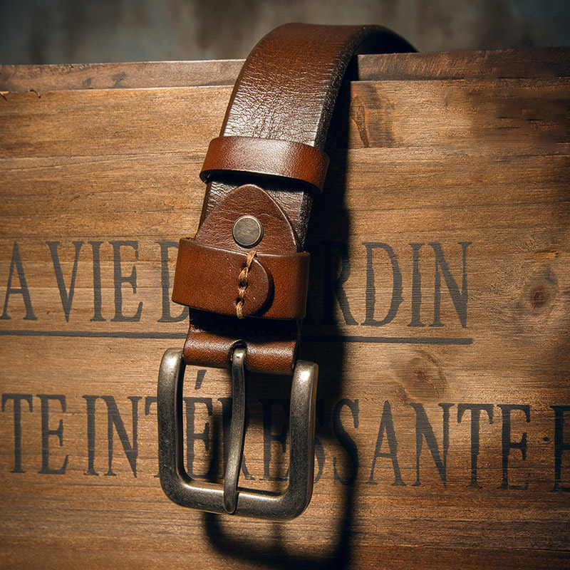 DEEPKEE 手作り純牛皮針扣腰帶 6097 號