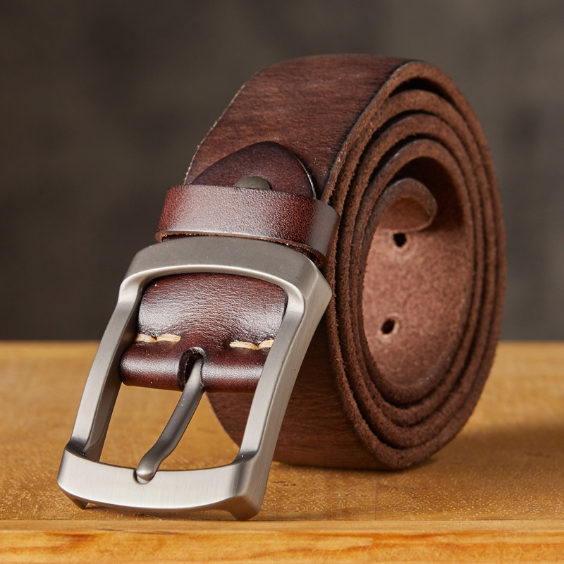 DEEPKEE 手作り頭層牛皮腰帶 7726 號