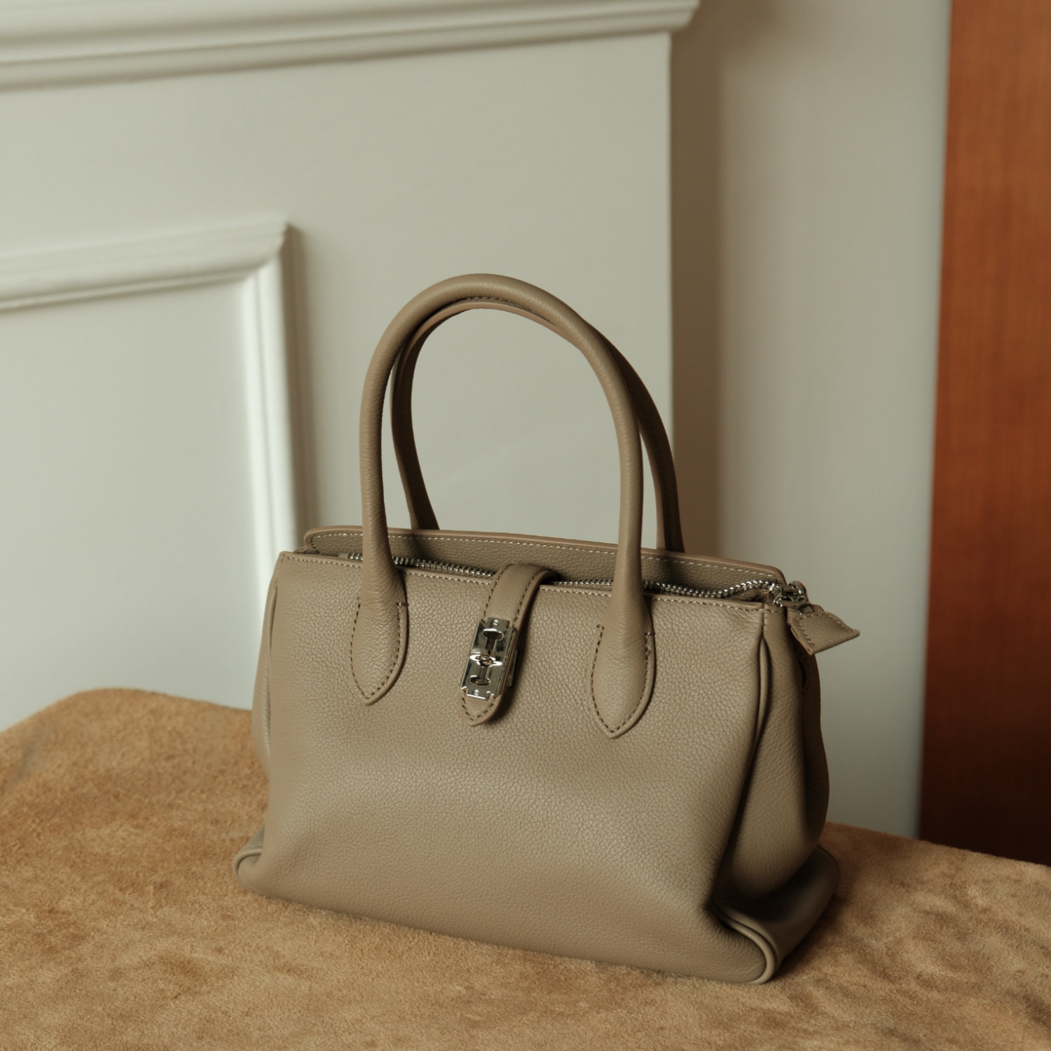 DEEPKEE 質感粒面本革手提包 F326 號