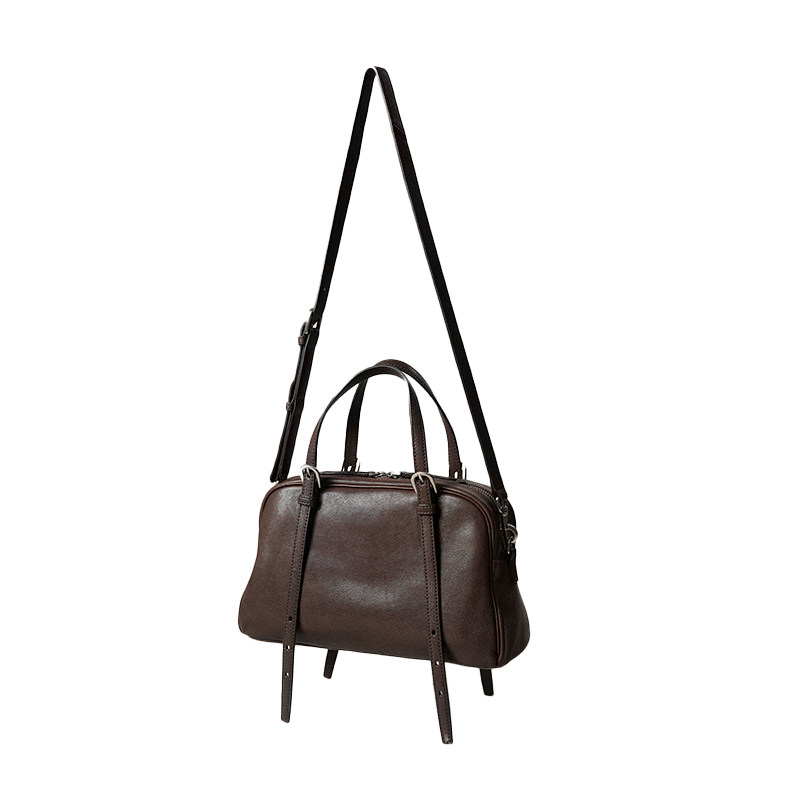 DEEPKEE 植鞣羊皮復古ボウリ女款真皮單肩包 ZA67578 號