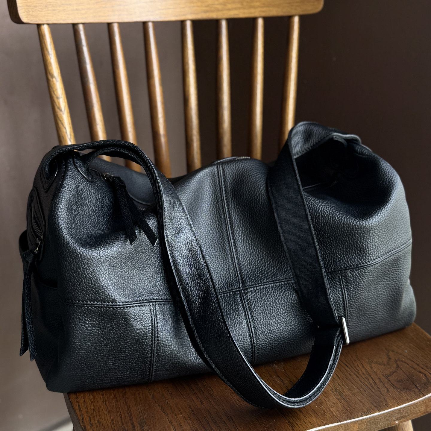 DEEPKEE韓版頭層牛皮短途旅行包2088號