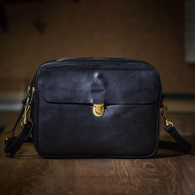 DEEPKEE 美式復古手作り牛皮斜挎包 7738-1 號