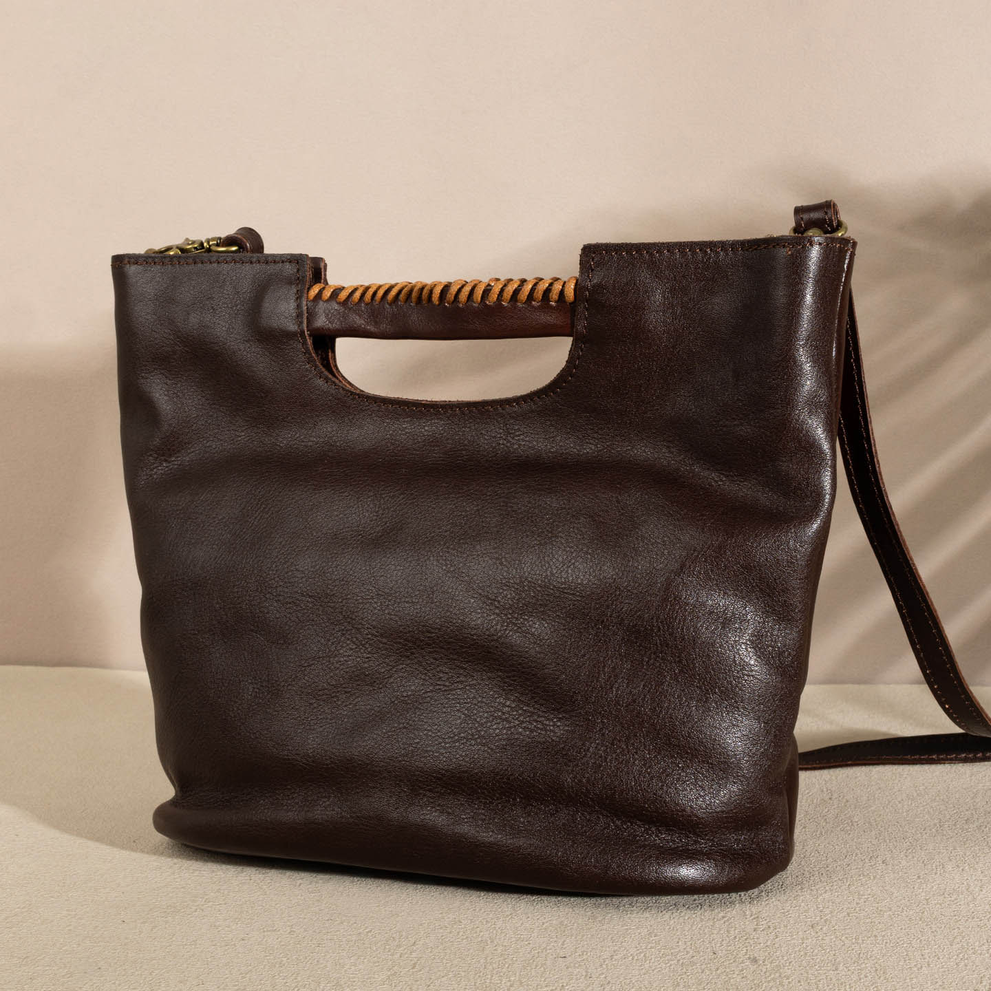 DEEPKEE 復古頭層樹膏植鞣牛皮女士包袋 質感真皮軟包 78817 號