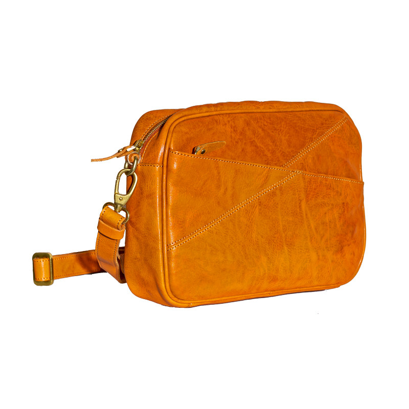 DEEPKEE日式通勒植鞣牛皮斜背包D70248號