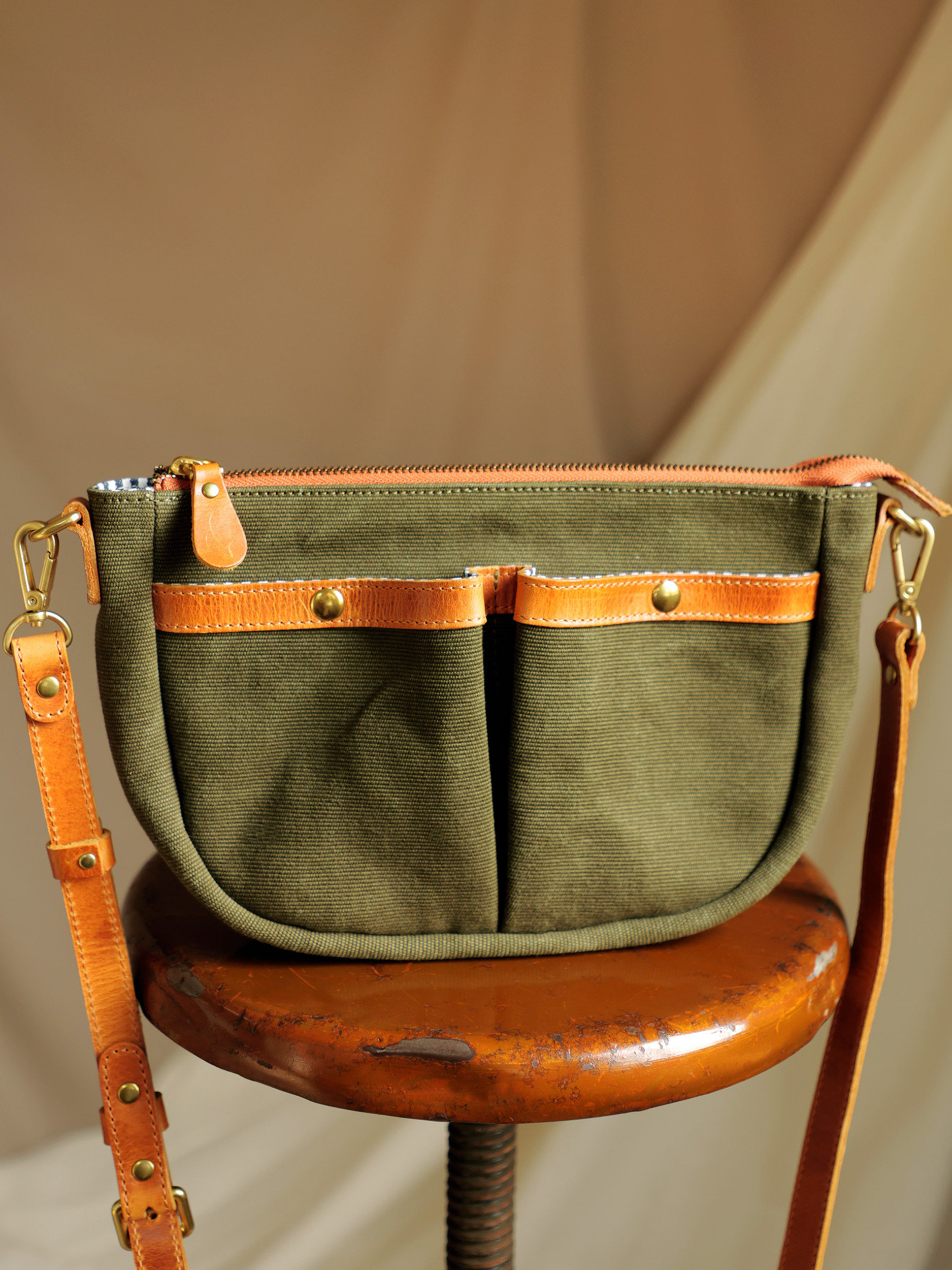 DEEPKEE日系文藝復古植鞣牛皮加厚帆布2923號