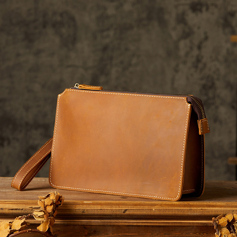 DEEPKEE手工原創瘋馬皮手包1387號