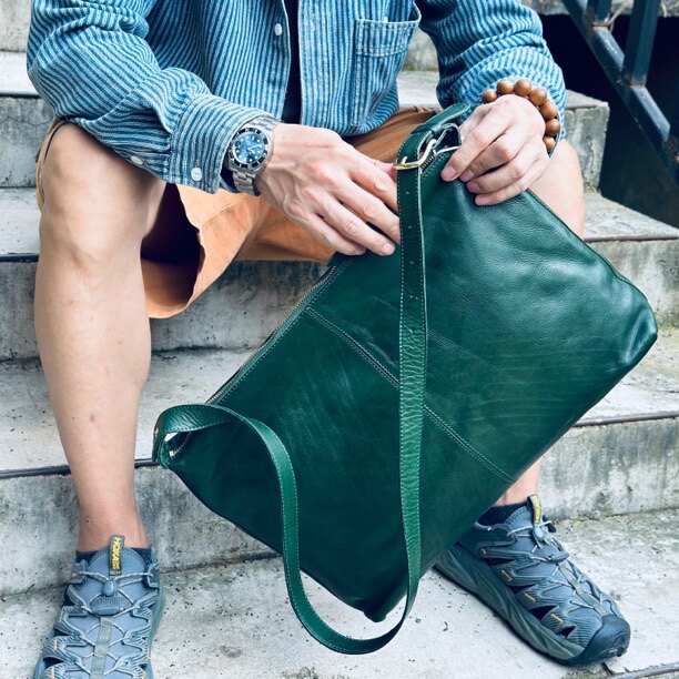 DEEPKEE復古軟牛皮大容量斜背包71616號