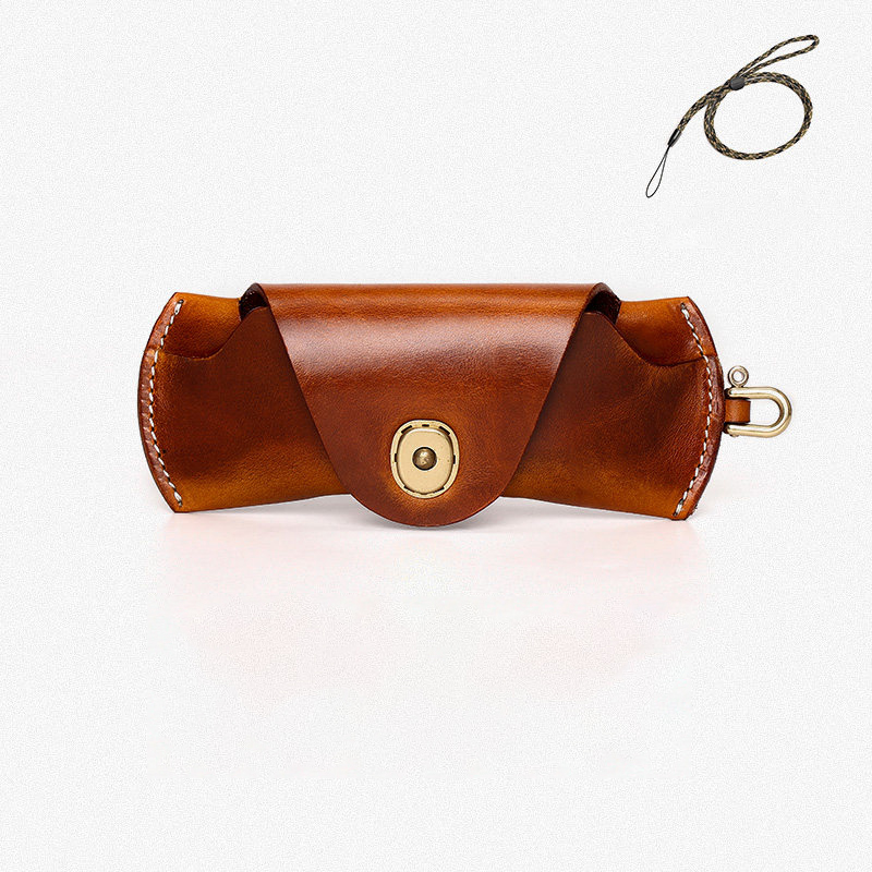 植鞣牛皮眼鏡收納盒KW-8030