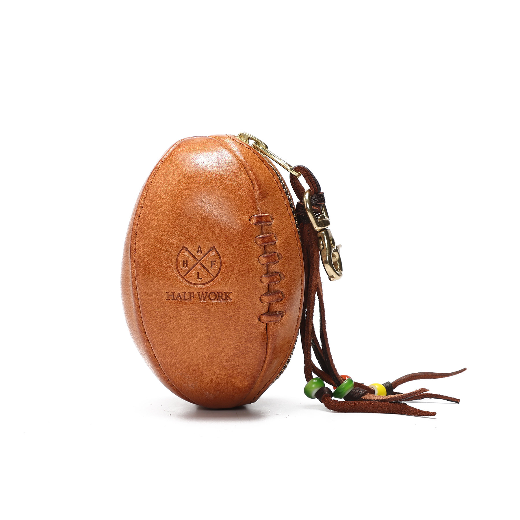 復古手工橄欖球牛皮鑰匙包KW-8122號