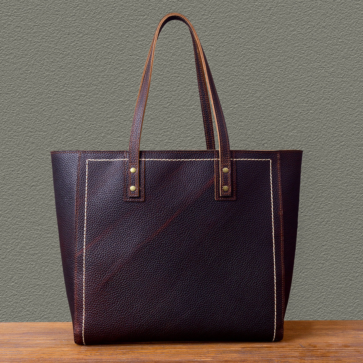 復古真皮通勤托特包2406號