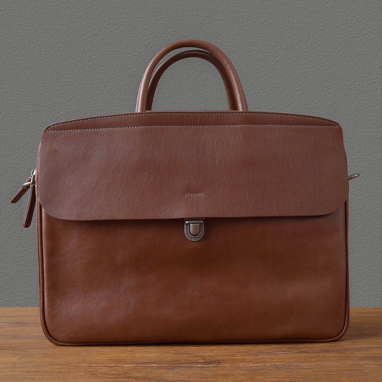 男士真皮多隔層手提包2412號