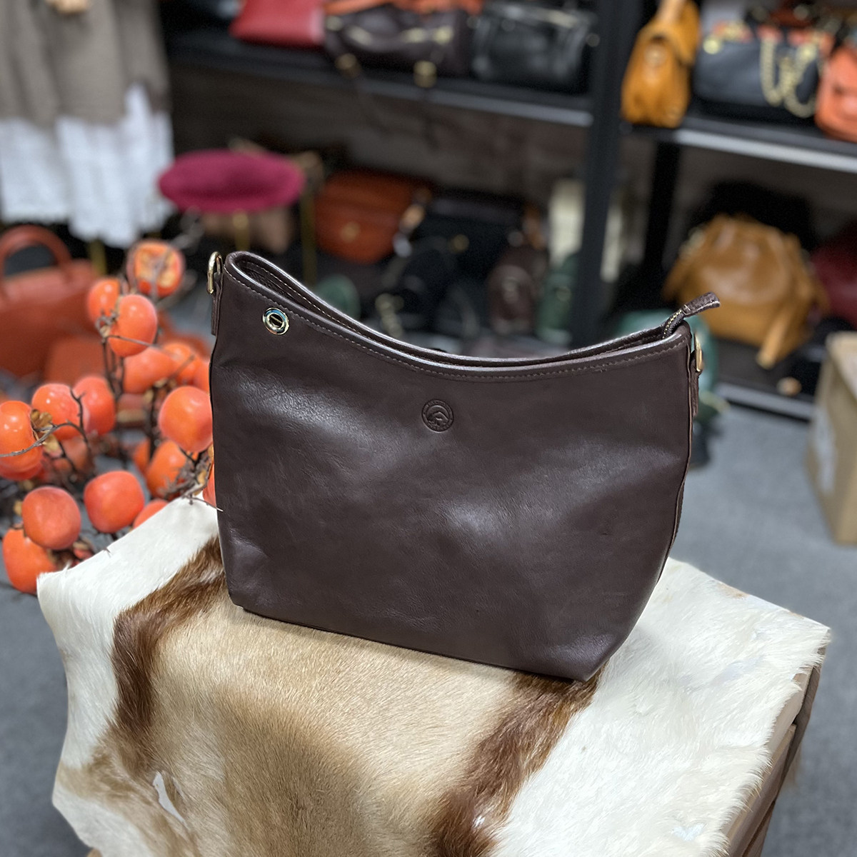 DEEPKEE 頂級植鞣牛皮 黃銅五金 時尚托特包 3706 號