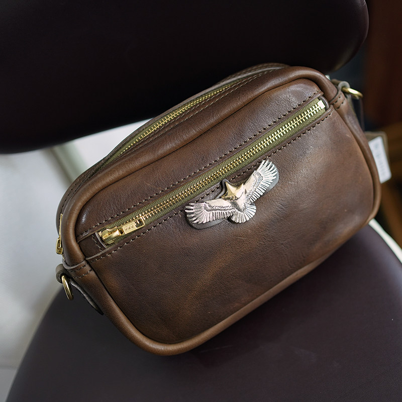 重工系列阿美咔叽頭層牛皮手拿包LB6856號